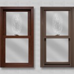 Lang Exterior Cherry Oak Woodgrain Interior and Cocoa Exterior with Guadalupe V-Groove Glass